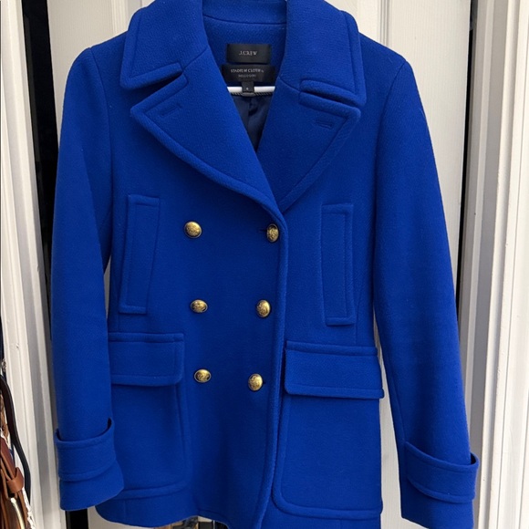 J. Crew Jackets & Blazers - J. Crew Stadium Cloth Nello Gori Royal Blue Peacoat with Gold Buttons